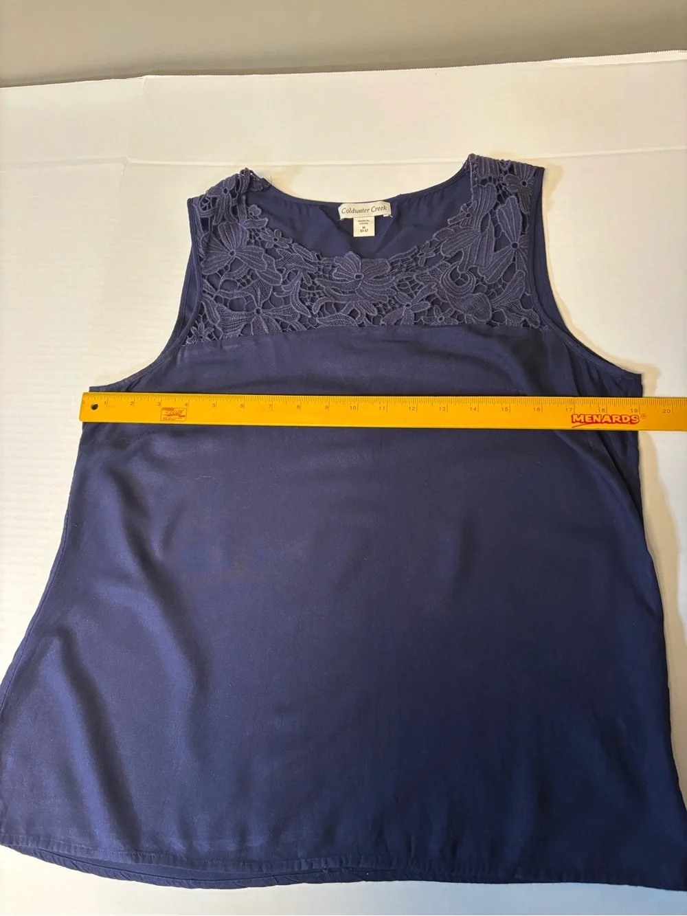 Coldwater Creek Navy Lace Yoke Sleeveless Tank - Picture 5 of 7